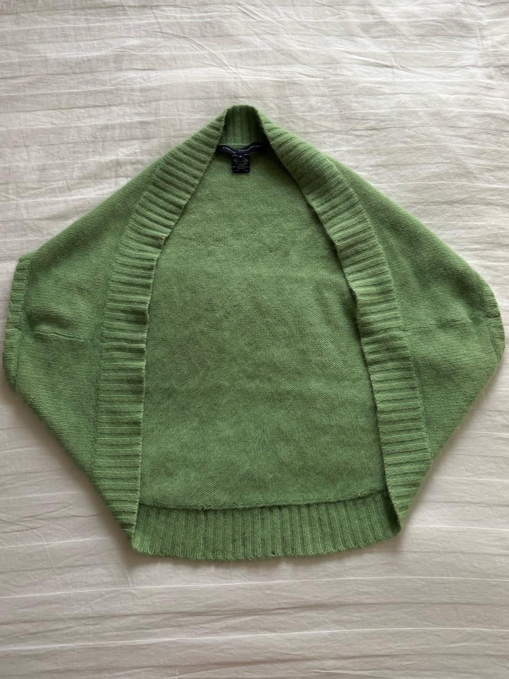 French Connection Light Green Open-Front Angora Shrug/Bolero Small